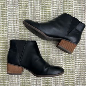 Black leather booties